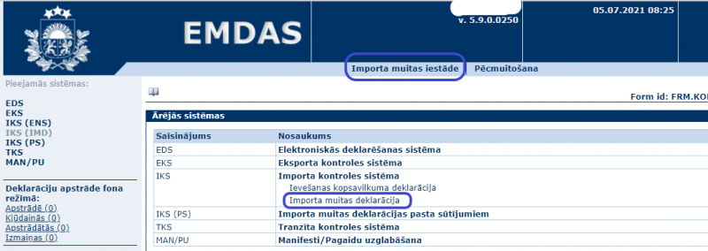 Importa muitas iestāde